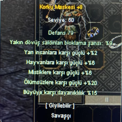  +8 KORKU 20 ÖLÜMSÜZ 15 BÜYÜ